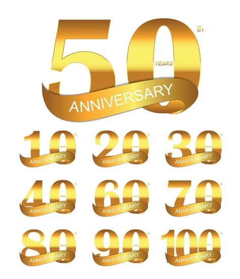 Template Logo Set Anniversary Vector Illustration 4546812 Vector Art at ...