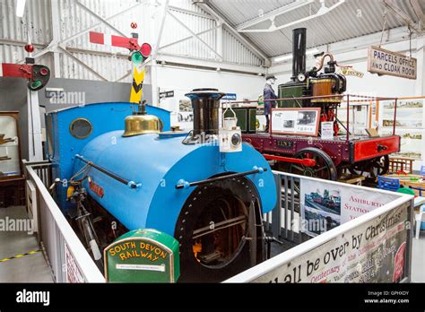 Vintage signs and locomotives in the museum at Buckfastleigh station on the South Devon Railway ...