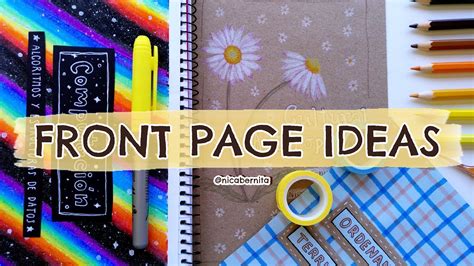 CREATIVE FRONT PAGE DESIGN FOR SCHOOL PROJECT 🌼 DIY: NOTEBOOK DECORATION IDEAS🌼 DRAWING FLOWERS ...