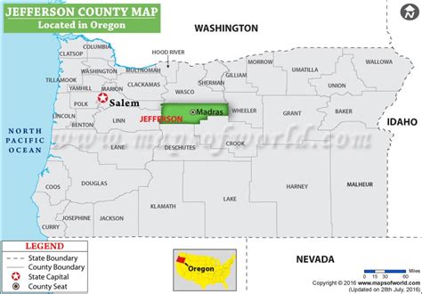 Jefferson County Map, Oregon