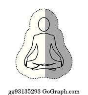 4 Sticker Silhouette Woman Sitting Yoga Position Clip Art | Royalty ...