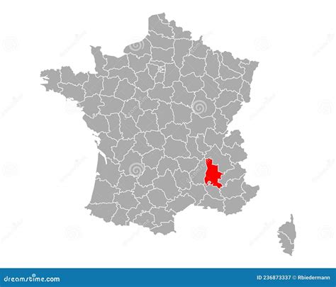 Map of Drome in France stock vector. Illustration of department - 236873337