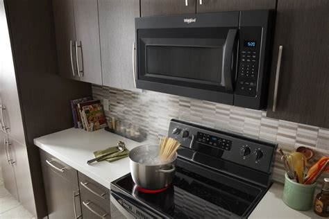 Whirlpool® 1.7 Cu. Ft. Black Over the Range Microwave | Grand Appliance and TV