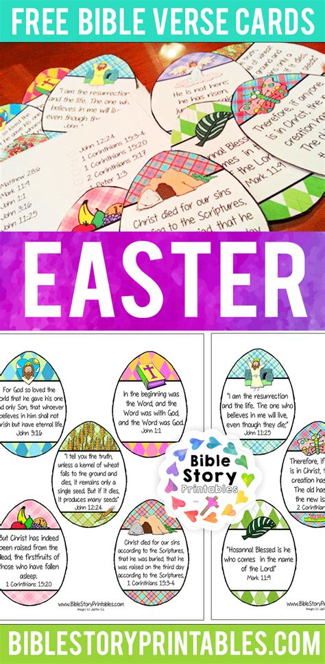 Easter Bible Verse Cards for Kids - Bible Story Printables