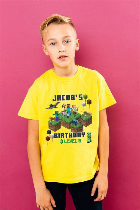 Minecraft Shirt, Shirts for Kids, Customized Birthday Shirts, Minecraft Tee Shirts, Minecraft ...