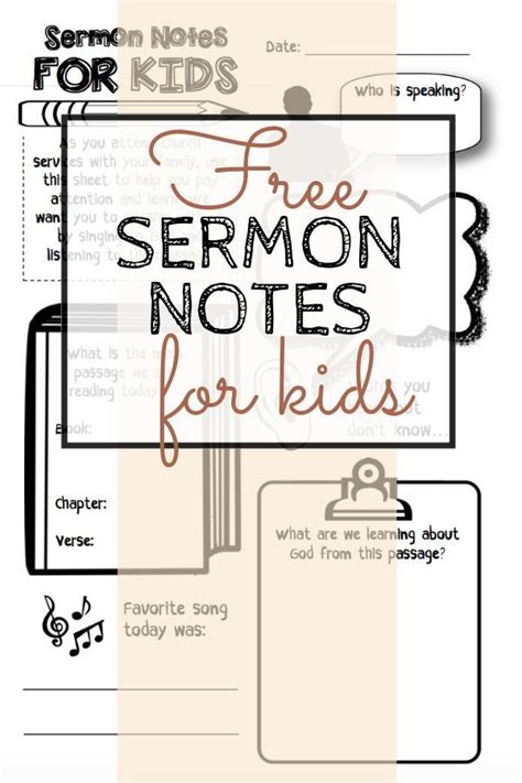 Church Bulletin and Sermon Notes for Kids - Free Download — Reformed Mama | Sermon notes ...