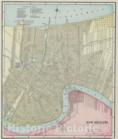 Historic Map : 1901 New Orleans. - Vintage Wall Art - Historic Pictoric