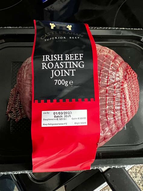 Good sized Superior 700g Irish Roasting Beef Joint only £5.99 at Farmfoods Tredegar | hotukdeals