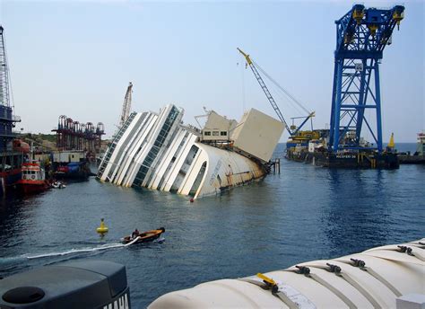 The Italian cruise ship Costa Concordia capsized and sank after ...