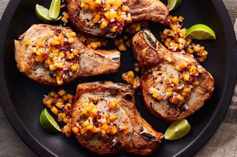 Grilled Ranch Pork Chops with Peach Jalapeño Salsa | Hidden Valley® Ranch