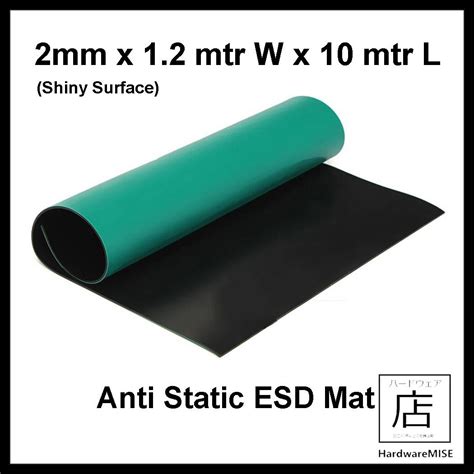 Anti Static Mat ESD Shiny Green Rubber Sheet Control Work Table Static Dissipative Shiny Surface ...