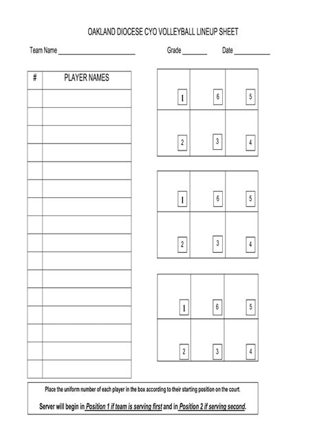 Volleyball Lineup Sheet: Editable template | airSlate SignNow