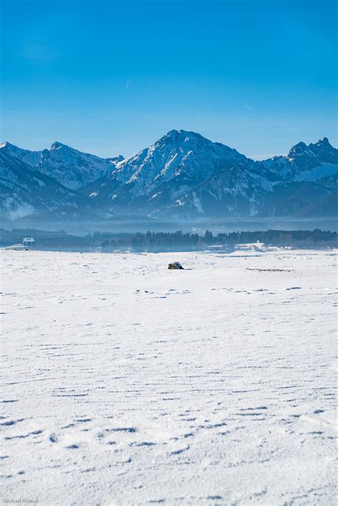 Forggensee im Winter - Brunnen im Allgäu