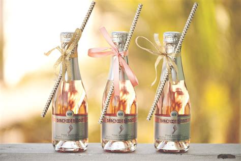 Mini Barefoot Pink Moscato Bubbly #weddingfavor | Mini champagne ...