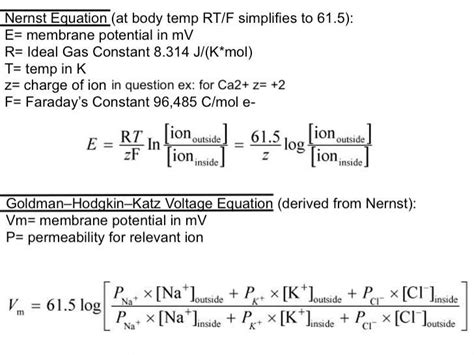 Nernst Equation and Goldman–Hodgkin–Katz Voltage Equation | Gas ...