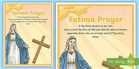 Fatima Prayer Poster | Christian Teaching Resource | Twinkl