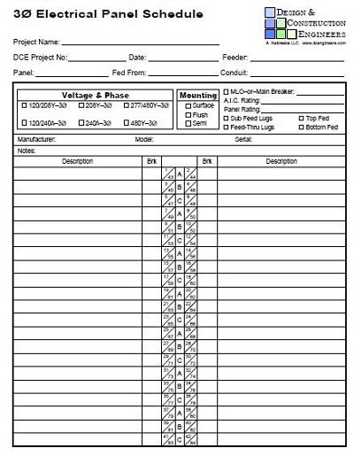 20+ Printable Panel Schedule Template & Samples (PDF, DOC) » Template ...