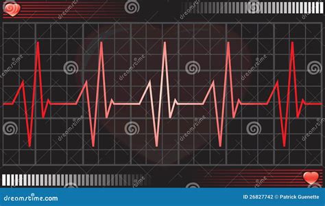 Heartbeat monitor stock illustration. Illustration of rhythm - 26827742