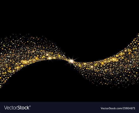 Gold glitter wave with sparkles magic fairy dust Vector Image