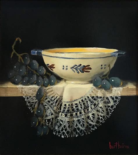 Bert Beirne - "Quimper Bowl and Black Grapes" Realist Still Life Oil ...