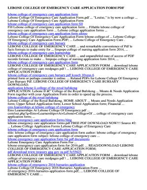 Lebone College Of Emergency Care Application Form - Fill and Sign Printable Template Online