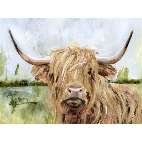 Highland Cow on Canvas Wall Art, 16" x 20" | At Home