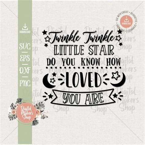 Twinkle Twinkle Little Star SVG Cut File for Cricut, Silhouette ...