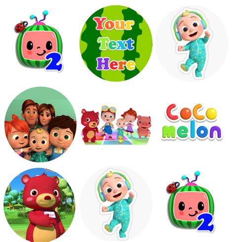 Cocomelon Edible Image Toppers. Edible Round Pre Cut Stickers. Edible Prints. | eBay