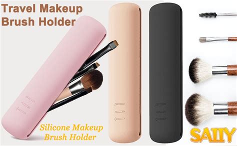 Travel Makeup Brush Holder, Silicone Makeup Brush Bag, Soft Portable Washable Trendy Cosmetic ...