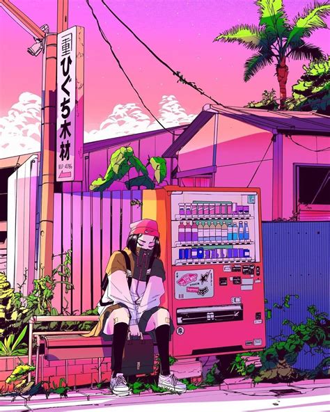 𝒚𝒐𝒔𝒉𝒊𝒌𝒐 - 東京 | Vaporwave art, Anime scenery wallpaper, Aesthetic art