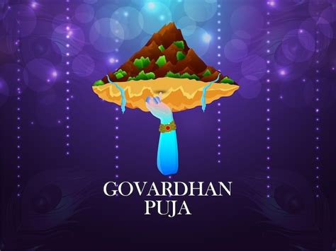 Premium Vector | Illustration of goverdhan puja celebration design