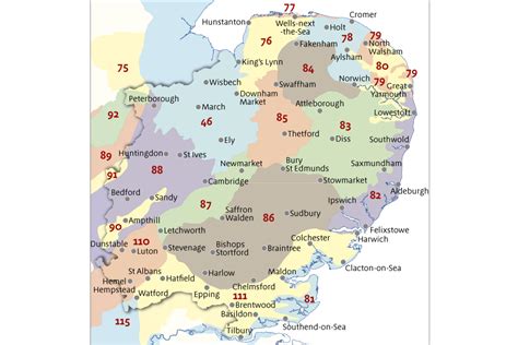 Map Of East Coast Of England