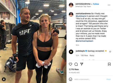 Sean Strickland Apology Accepted By Kayla Harrison After In-Person Encounter: "Awwww. #Besties"