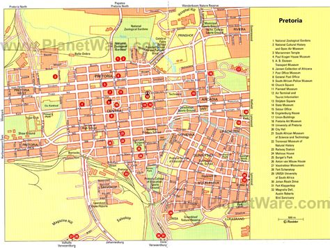 Pretoria Map - Tourist Attractions | Map, Tourist attraction, Tourist