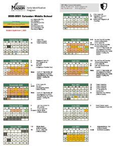 Middle School Calendar 20-21 - Thomas Jefferson