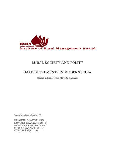 Dalit Movements in Modern India | PDF | Dalit | Government