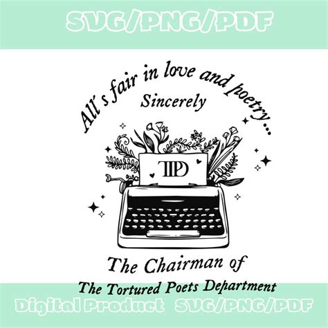 The Tortured Poets Department, TPD SVG PNG, Taylor Swift, Ttpd Svg, the Eras Tour Merch, All's ...