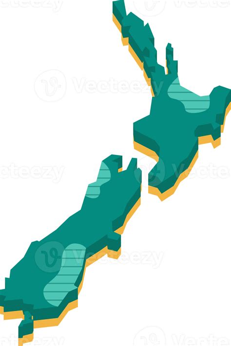 3d map of New Zealand 11675645 PNG