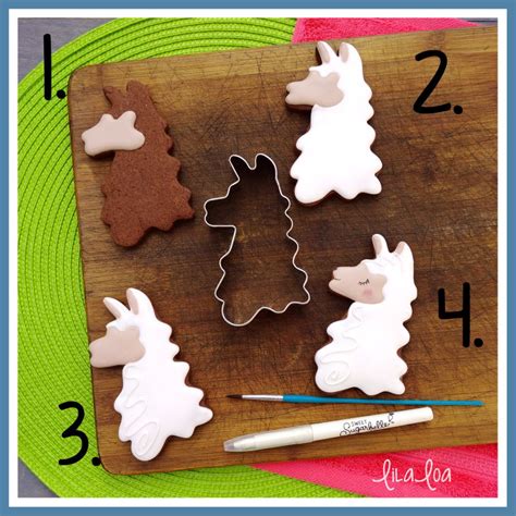 How To Make Decorated Llama Head Sugar Cookies