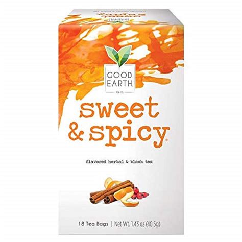 Good Earth Sweet & Spicy Original Herbal Black Tea 18 Count Tea Bags ...