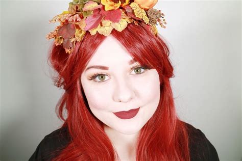 Autumn Makeup Look Flower crown headpiece Copper Beauty