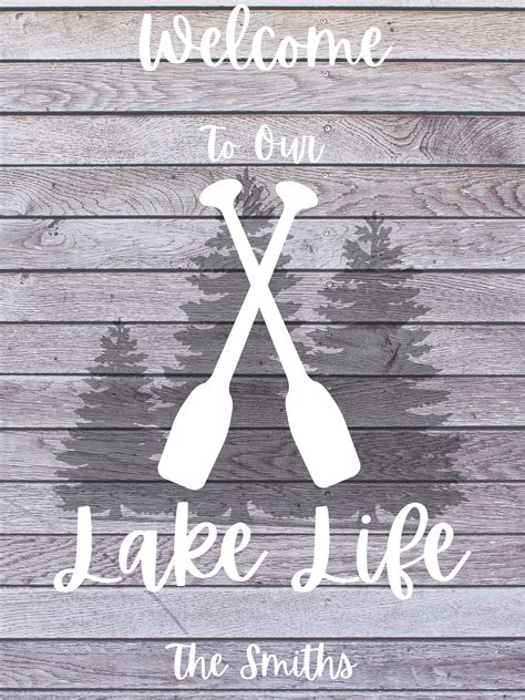 Wood Look Personalized Lake House Sign Digital Download, Printable ...