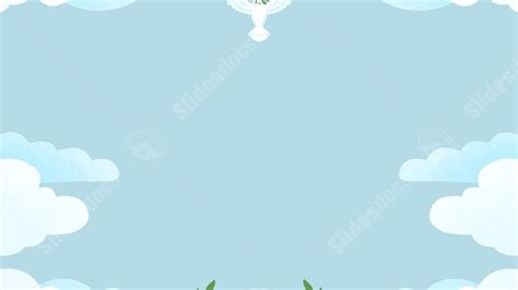 Travel Cloud Blue Minimalist Pigeon Nature Powerpoint Background For ...