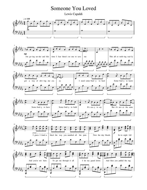 Someone You Loved | Lewis Capaldi Sheet music for Piano (Solo) | Musescore.com