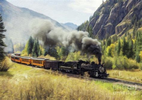 Steam Engine, Locomotive, Train Painting by Esoterica Art Agency | Pixels