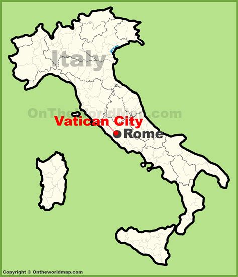 Vatican City location on the map of Italy - Ontheworldmap.com