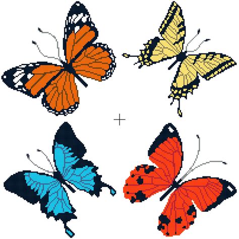 Butterflies. Free cross stitch pattern | Better Cross Stitch Butterfly ...