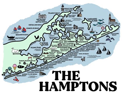 The Hamptons Map Print – Whereabouts Shop