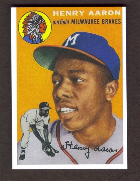 HANK AARON Rookie Card RP #128 Braves 1954 T Free Shipping - Baseball Cards