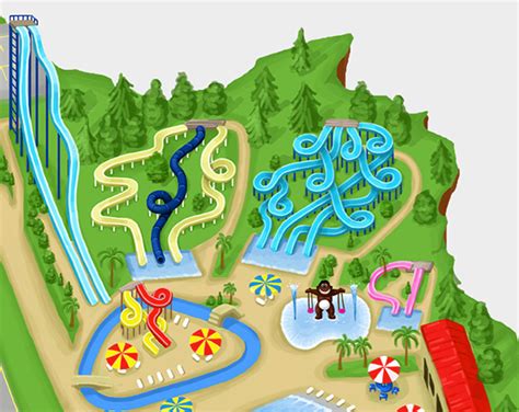 "Mt Olympus Water&Theme Park" interactive map on Behance